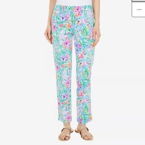 Lilly Pulitzer Vibrant Floral Straight Leg Pants size 8